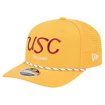 Men's New Era Gold USC Trojans Script Performance Rope 9SEVENTY Adjustable Hat