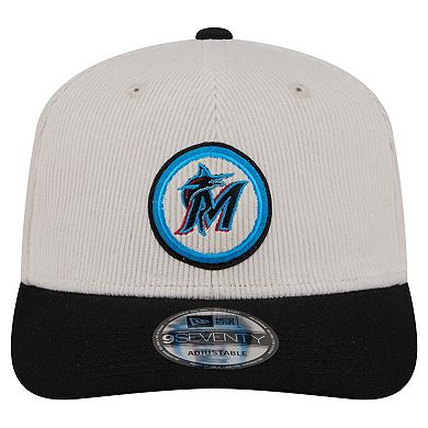 Men's New Era Cream Miami Marlins Loyal 9SEVENTY Adjustable Hat
