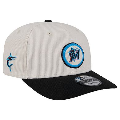 Men's New Era Cream Miami Marlins Loyal 9SEVENTY Adjustable Hat