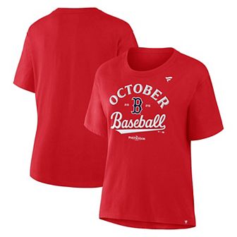 Women's Red Boston Red Sox 2025 MLB Postseason Locker Room T-Shirt