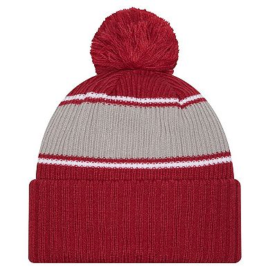 Men's New Era Crimson Alabama Crimson Tide Bold Cuffed Knit Hat with Pom