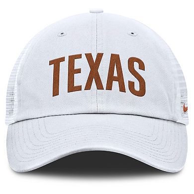 Men's Nike White Texas Longhorns Club Campus Trucker Adjustable Hat