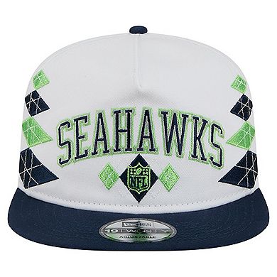 Men's New Era White Seattle Seahawks Argyle 19TWENTY Adjustable Hat