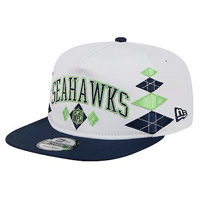 Men's New Era White Seattle Seahawks Argyle 19TWENTY Adjustable Hat