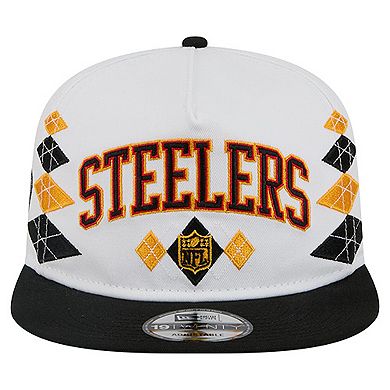 Men's New Era White Pittsburgh Steelers Argyle 19TWENTY Adjustable Hat