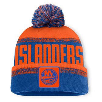 Men's Fanatics Royal/Orange New York Islanders Fundamentals Thrive Cuffed Knit Hat with Pom