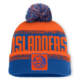 Men's Fanatics Royal/Orange New York Islanders Fundamentals Thrive Cuffed Knit Hat with Pom