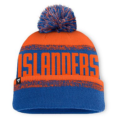 Men's Fanatics Royal/Orange New York Islanders Fundamentals Thrive Cuffed Knit Hat with Pom