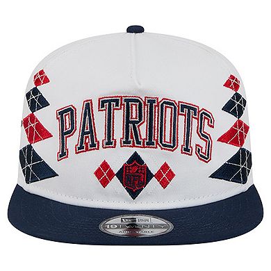 Men's New Era White New England Patriots Argyle 19TWENTY Adjustable Hat