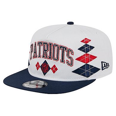 Men's New Era White New England Patriots Argyle 19TWENTY Adjustable Hat