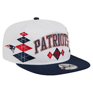 Men's New Era White New England Patriots Argyle 19TWENTY Adjustable Hat