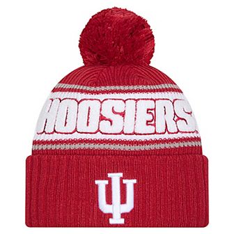 Men's New Era Crimson Indiana Hoosiers Bold Cuffed Knit Hat with Pom