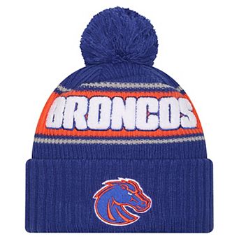 Men's New Era Royal Boise State Broncos Bold Cuffed Knit Hat with Pom
