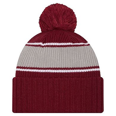 Men's New Era Cardinal Arkansas Razorbacks Bold Cuffed Knit Hat with Pom