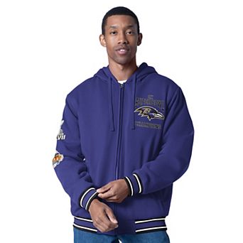 Men's G-III Sports by Carl Banks Purple Baltimore Ravens Power Forward Commemorative Fleece Full-Zip Hoodie