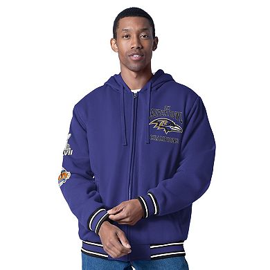 Men's G-III Sports by Carl Banks Purple Baltimore Ravens Power Forward Commemorative Full-Zip Hooded Jacket