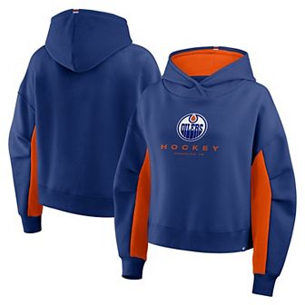 Women's Fanatics Royal Edmonton Oilers Back Check Boxy Hoodie