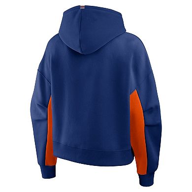 Women's Fanatics Royal Edmonton Oilers Back Check Boxy Hoodie