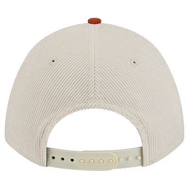 Men's New Era Texas Orange/Cream Texas Longhorns Arch Two-Tone Corduroy 9FORTY A-Frame Adjustable Hat