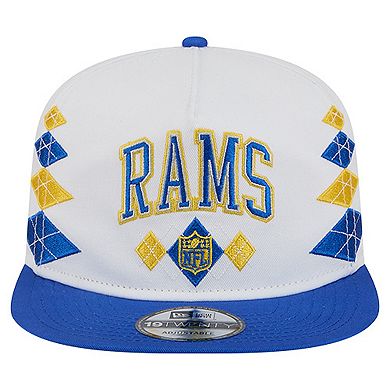 Men's New Era White Los Angeles Rams Argyle 19TWENTY Adjustable Hat