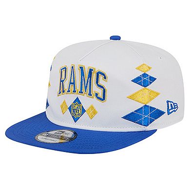 Men's New Era White Los Angeles Rams Argyle 19TWENTY Adjustable Hat