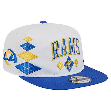 Men's New Era White Los Angeles Rams Argyle 19TWENTY Adjustable Hat