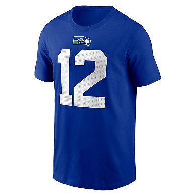 Men's Nike 12s Royal Seattle Seahawks Player Name & Number T-Shirt