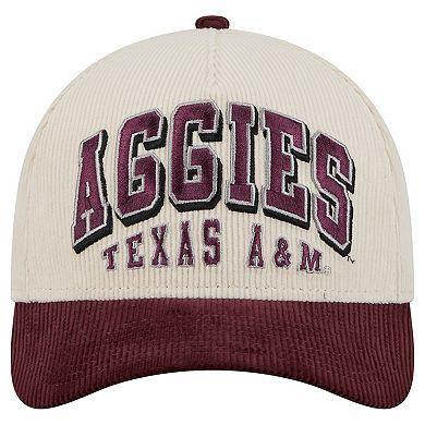 Men's New Era Maroon/Cream Texas A&M Aggies Arch Two-Tone Corduroy 9FORTY A-Frame Adjustable Hat