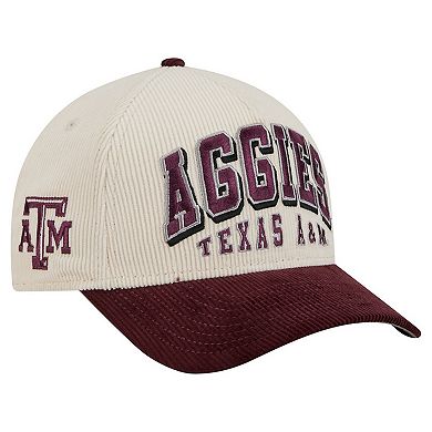 Men's New Era Maroon/Cream Texas A&M Aggies Arch Two-Tone Corduroy 9FORTY A-Frame Adjustable Hat
