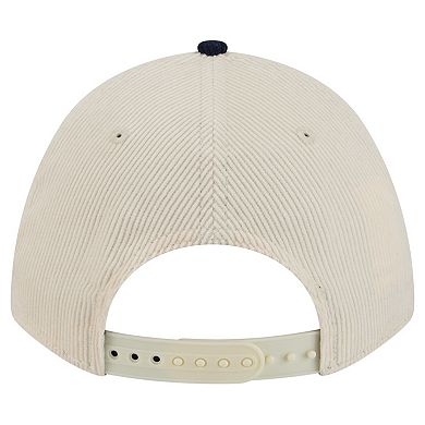 Men's New Era Navy/Cream Illinois Fighting Illini Arch Two-Tone Corduroy 9FORTY A-Frame Adjustable Hat