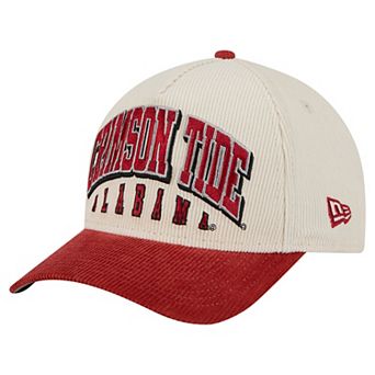 Men's New Era Crimson/Cream Alabama Crimson Tide Arch Two-Tone Corduroy 9FORTY A-Frame Adjustable Hat