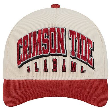 Men's New Era Crimson/Cream Alabama Crimson Tide Arch Two-Tone Corduroy 9FORTY A-Frame Adjustable Hat