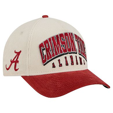Men's New Era Crimson/Cream Alabama Crimson Tide Arch Two-Tone Corduroy 9FORTY A-Frame Adjustable Hat