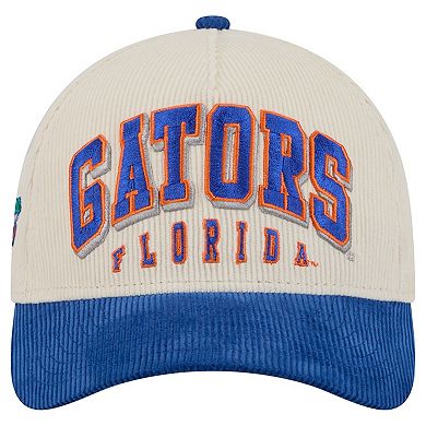 Men's New Era Royal/Cream Florida Gators Arch Two-Tone Corduroy 9FORTY A-Frame Adjustable Hat