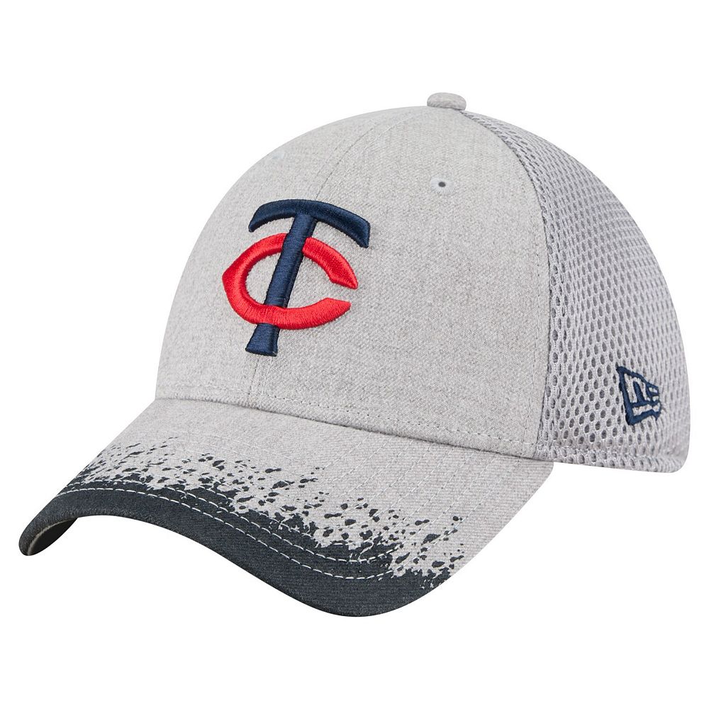 帽子 nessa6 Men's New Era Gray Minnesota Twins Visor Paint Splatter 39THIRTY