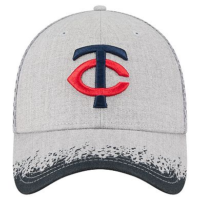 Men's New Era Gray Minnesota Twins Visor Paint Splatter 39THIRTY Flex Hat