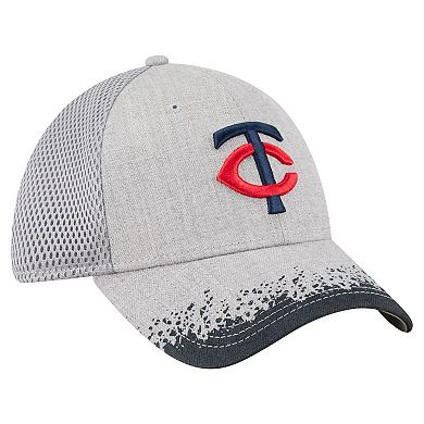 Men's New Era Gray Minnesota Twins Visor Paint Splatter 39THIRTY Flex Hat
