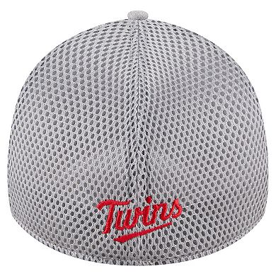 Men's New Era Gray Minnesota Twins Visor Paint Splatter 39THIRTY Flex Hat