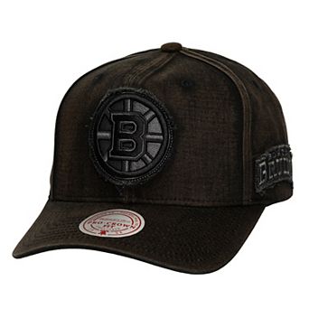 Men's Mitchell & Ness Black Boston Bruins Downtown Snow Wash Pro-Crown Adjustable Hat
