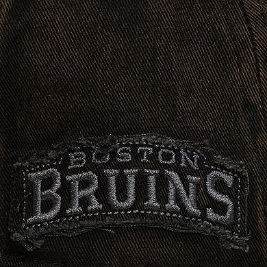 Men's Mitchell & Ness Black Boston Bruins Downtown Snow Wash Pro-Crown Adjustable Hat