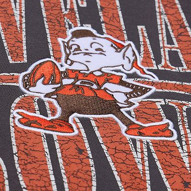 Men's Mitchell & Ness Black Cleveland Browns Downtown Crew Vintage Logo Sweatshirt