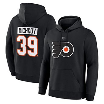 Men's Fanatics Matvei Michkov��Black Philadelphia Flyers Authentic Stack Name & Number Hoodie