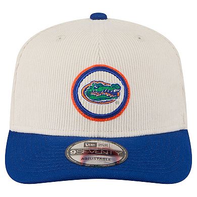 Men's New Era Cream/Royal Florida Gators Loyal Corduroy 9SEVENTY Adjustable Hat