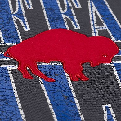 Men's Mitchell & Ness Black Buffalo Bills Downtown Crew Vintage Logo Sweatshirt