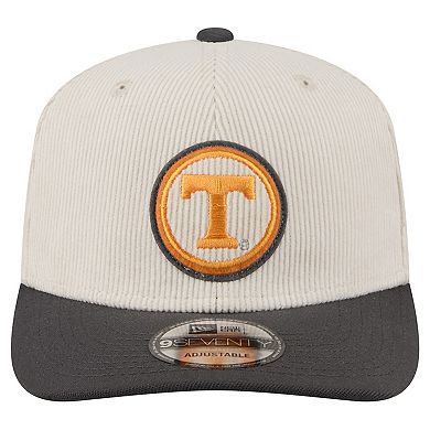 Men's New Era Cream/Charcoal Tennessee Volunteers Loyal Corduroy 9SEVENTY Adjustable Hat