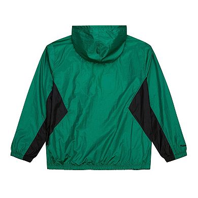 Men's Mitchell & Ness Kelly Green Boston Celtics Playmaker Full-Zip Hooded Windbreaker Jacket