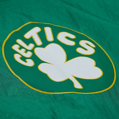 Men's Mitchell & Ness Kelly Green Boston Celtics Playmaker Full-Zip Hooded Windbreaker Jacket