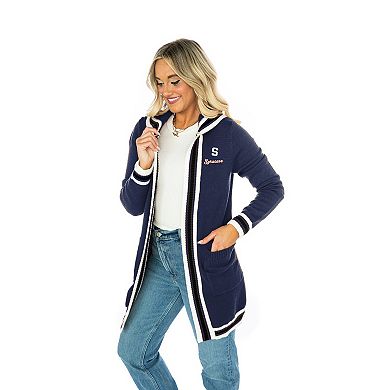 Women's Gameday Couture Navy Syracuse Orange Tri-Blend Rounded Stripe Cardigan