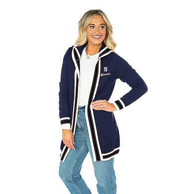 Women's Gameday Couture Navy Syracuse Orange Tri-Blend Rounded Stripe Cardigan