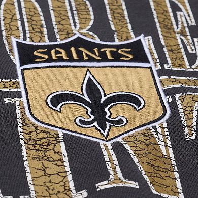 Men's Mitchell & Ness Black New Orleans Saints Downtown Crew Vintage Logo Sweatshirt